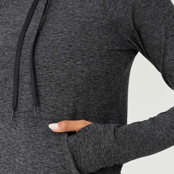 Outdoor Voices All Day CloudKnit Hoodie M charcoal loungewear with thumb holes - Picture 5 of 9